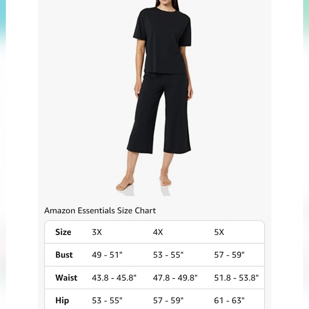 PLUS SIZE Black T-Shirt and Pants Lounge Set - Picture 4 of 6